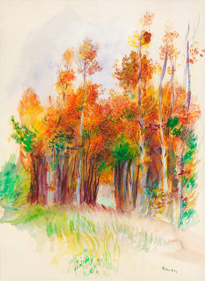 Artwork by Pierre–Auguste Renoir | Free public domain illustration Grove of Trees (1888–1900) by Pierre-Auguste Renoir. Original from The Art Institute of Chicago. Digitally enhanced by…