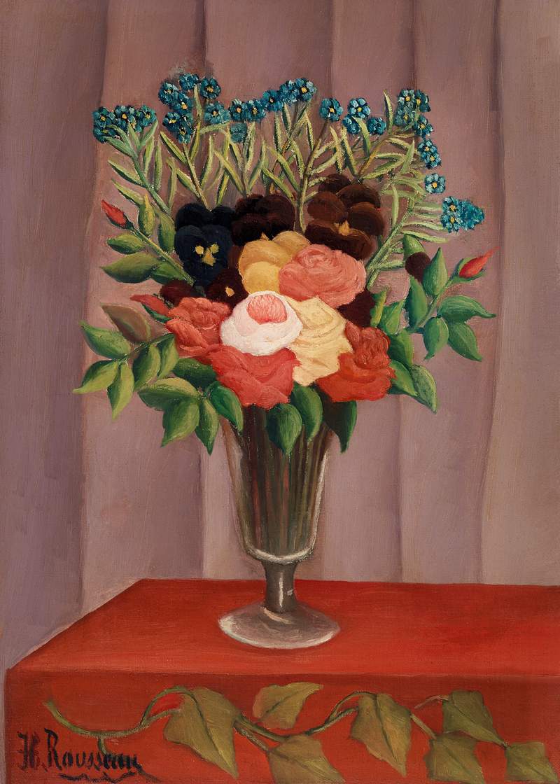 Bouquet of Flowers (Bouquet de fleurs) (ca. 1909 –1910) by Henri Rousseau. Original from Barnes Foundation. Digitally…