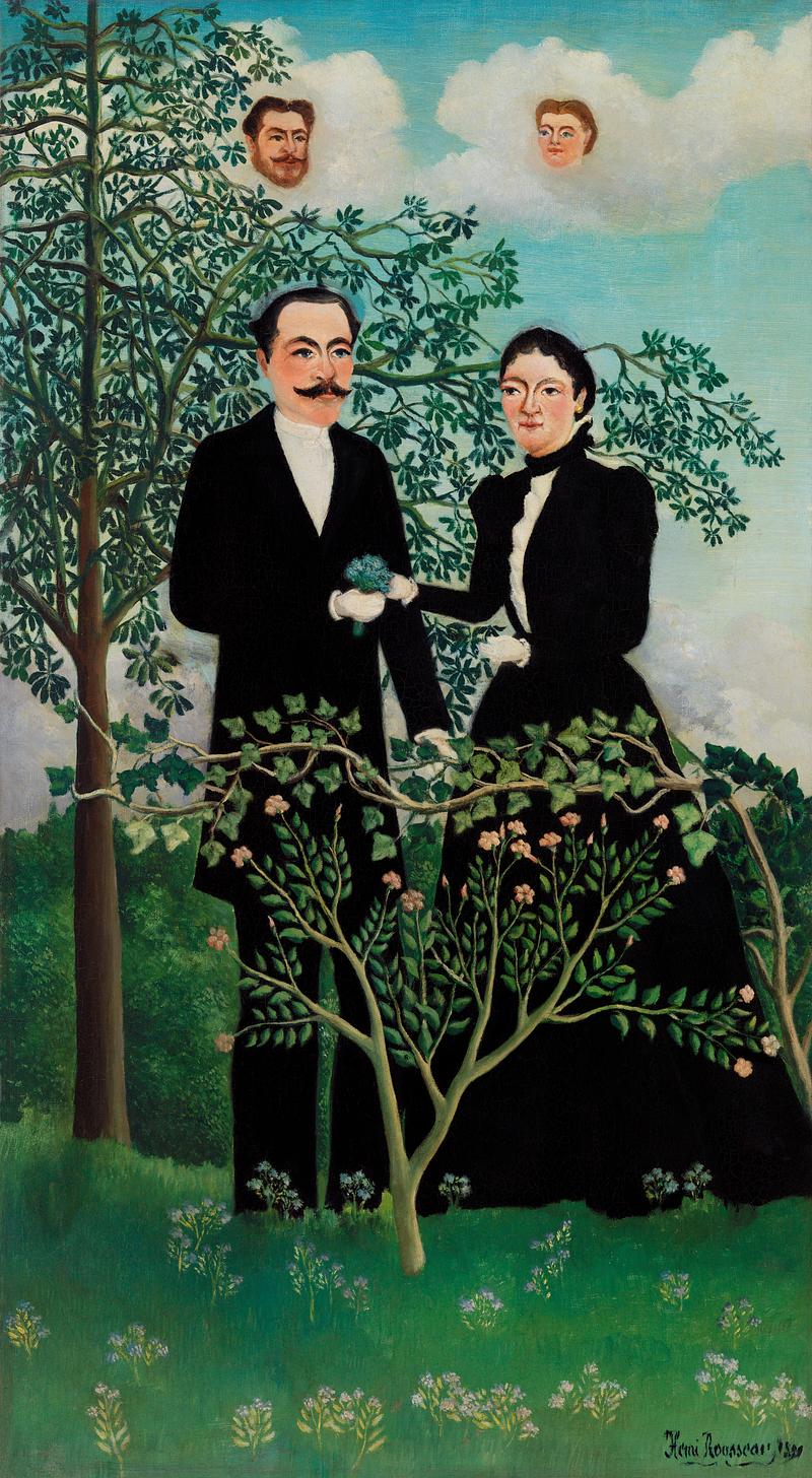 Post impressionism artwork by Henri Rousseau The Past and the Present, or Philosophical Thought (Le Passé et le présent, ou Pensée philosophique)…
