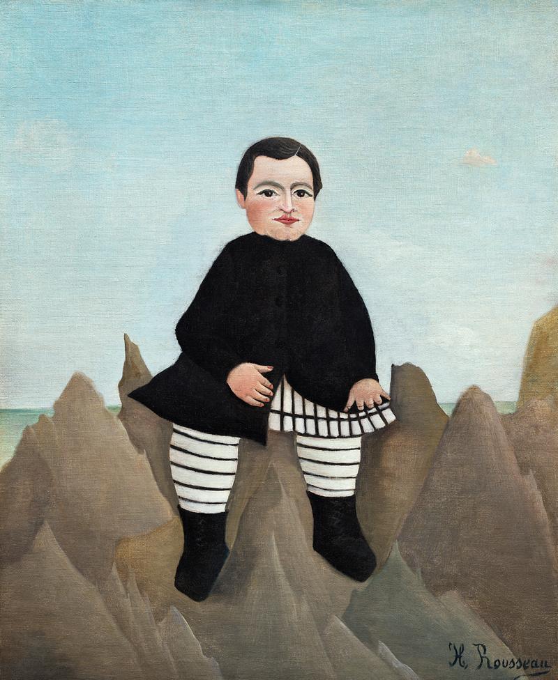 Post impressionism artwork by Henri Rousseau Boy on the Rocks (ca. 1895–1897) by Henri Rousseau. Original from The National Gallery of Art. Digitally enhanced by…