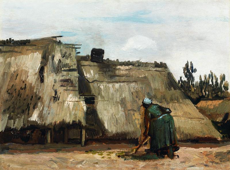 A Peasant Woman Digging in Front of Her Cottage (c.1885) by Vincent Van Gogh. Original from the Art Institute of Chicago. Digitally enhanced by rawpixel. A Peasant Woman Digging in Front of Her Cottage (c.1885) by Vincent Van Gogh. Original from the Art Institute of Chicago.…