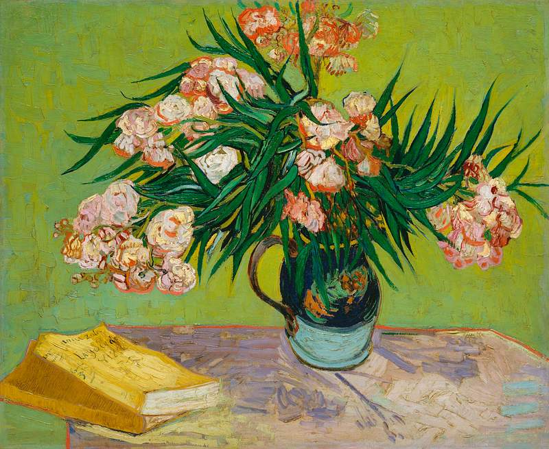 Oleanders (1888) by Vincent Van Gogh. Original from the MET Museum. Digitally enhanced by rawpixel.