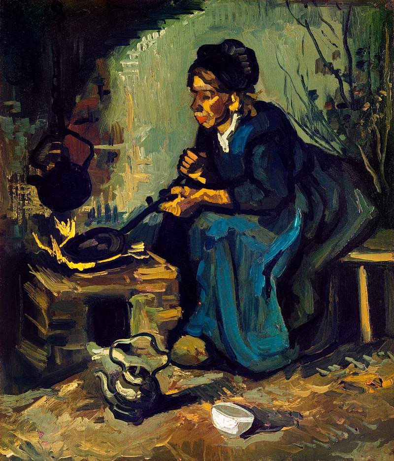 Peasant Woman Cooking by a Fireplace (1885)… | Free public domain illustration Peasant Woman Cooking by a Fireplace (1885) by Vincent Van Gogh. Original from the MET Museum. Digitally enhanced by…