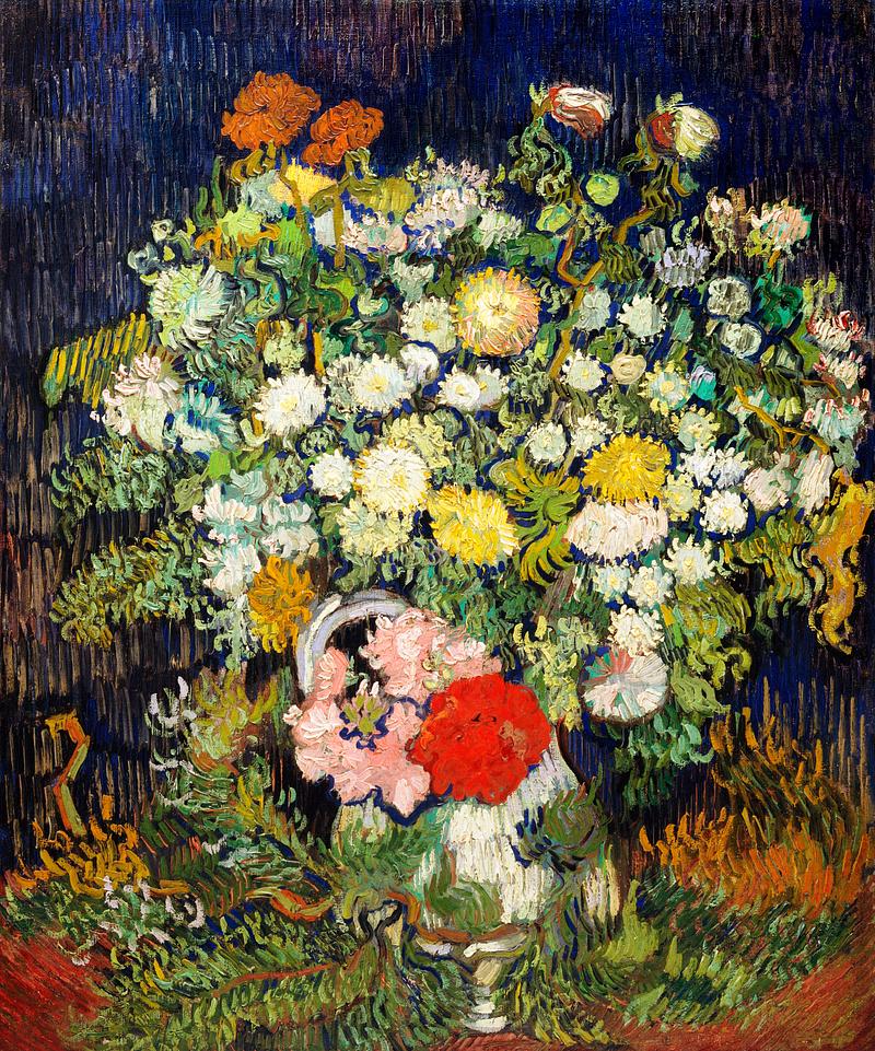 Bouquet of Flowers in a Vase (1890) by Vincent Van Gogh. Original from the MET Museum. Digitally enhanced by rawpixel. Bouquet of Flowers in a Vase (1890) by Vincent Van Gogh. Original from the MET Museum. Digitally enhanced by rawpixel.
