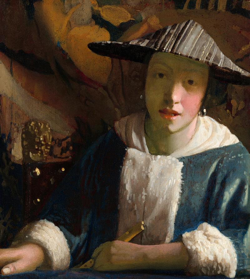 Girl with a Flute by Johannes Vermeer Girl with a Flute (ca. 1665–1675) attributed to Johannes Vermeer. Original from the National Gallery of Art. Digitally…