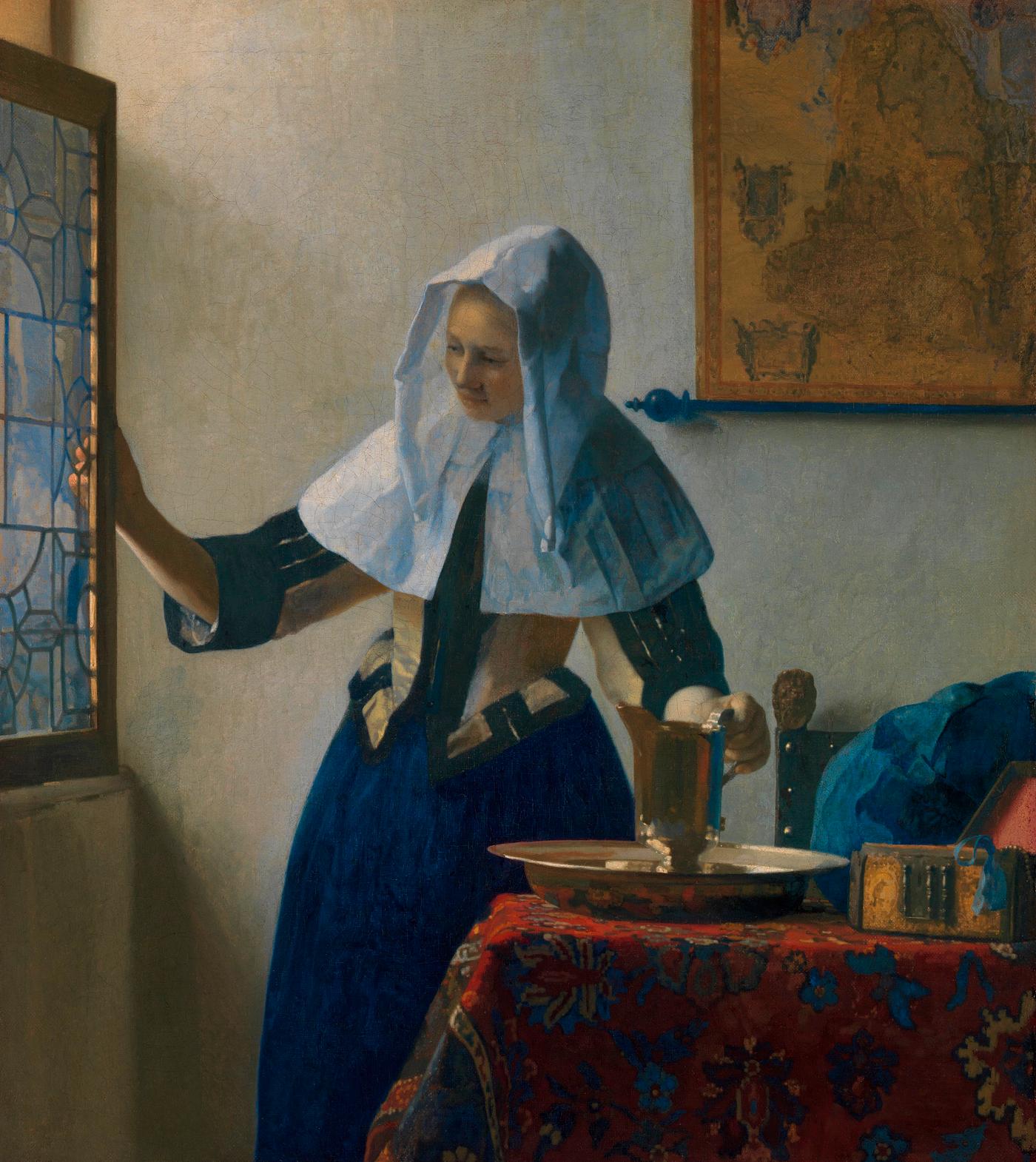 Young Woman with a Water Pitcher by Vermeer Young Woman with a Water Pitcher (ca.1662–1665) by Johannes Vermeer. Original from The MET Museum. Digitally enhanced...