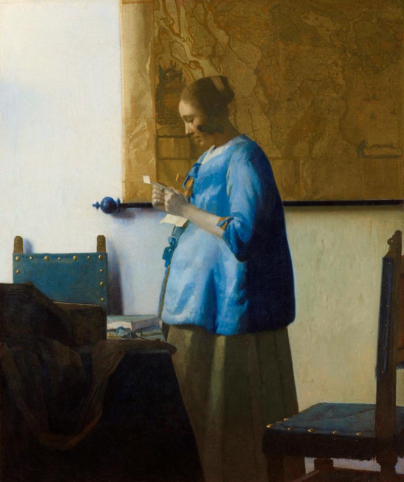 Woman Reading a Letter by Johannes Vermeer Woman Reading a Letter (ca. 1663) by Johannes Vermeer. Original from The Rijksmuseum. Digitally enhanced by rawpixel.