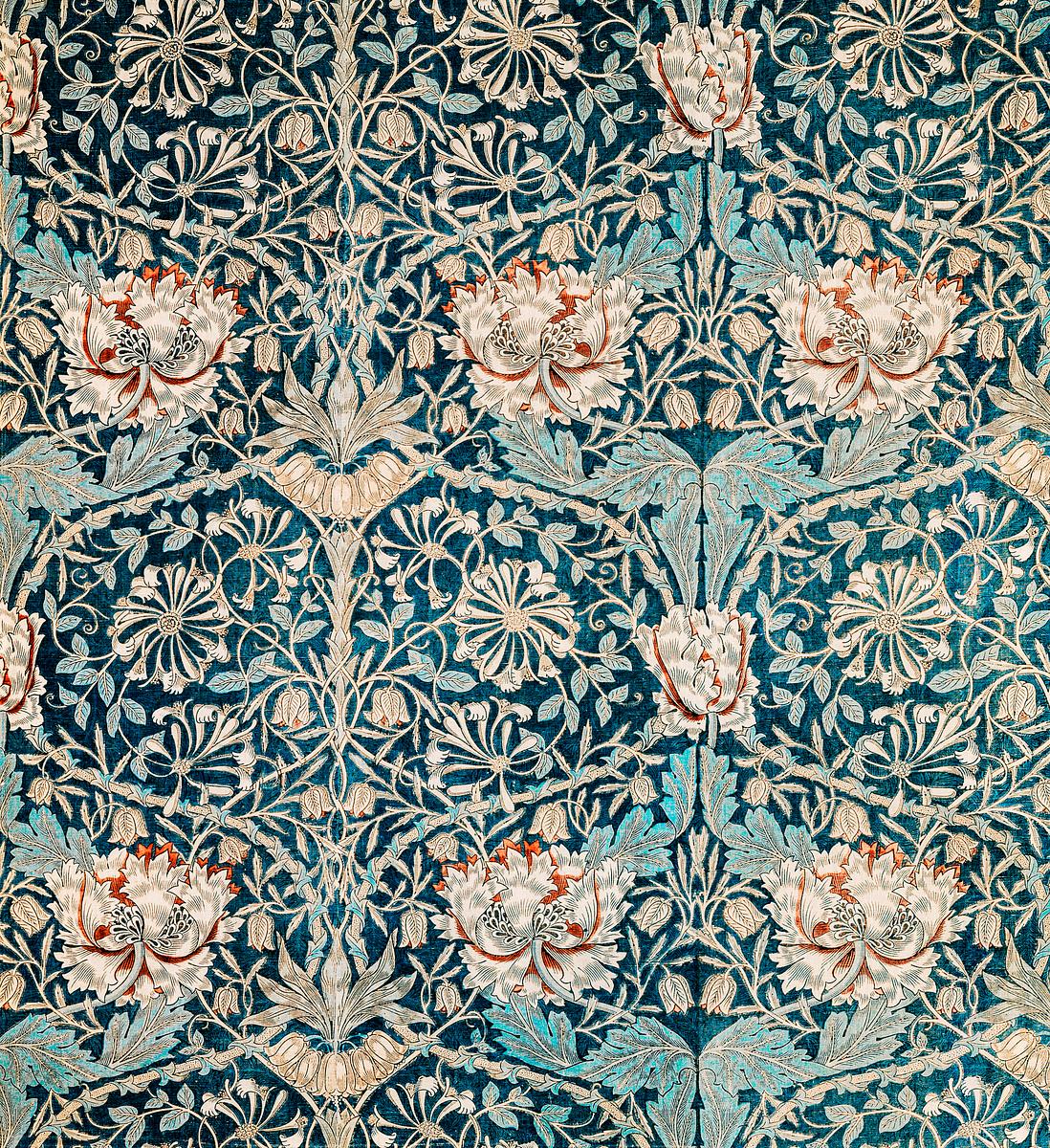 Honeysuckle pattern (1876) by William Morris.… | Free public domain illustration Honeysuckle pattern (1876) by William Morris. Original from The MET Museum. Digitally enhanced by rawpixel.