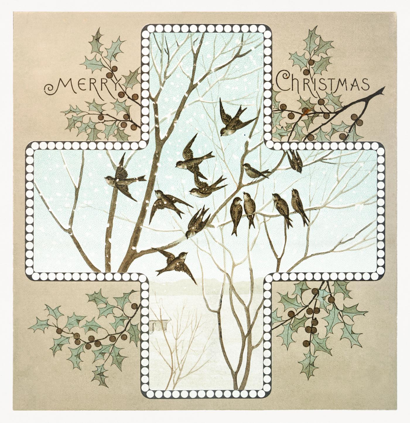 Christmas Card Depicting Birds (1865–1899) by L. Prang & Co. Original from The New York Public Library. Digitally... Christmas Card Depicting Birds (1865–1899) by L. Prang & Co. Original from The New York Public Library. Digitally...