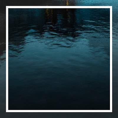 Download Dark blue lake water frame mockup