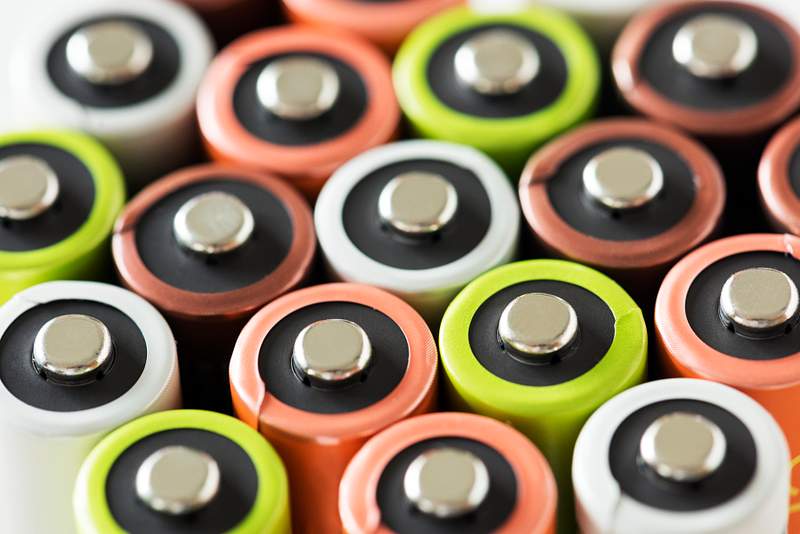 Closeup of battery 