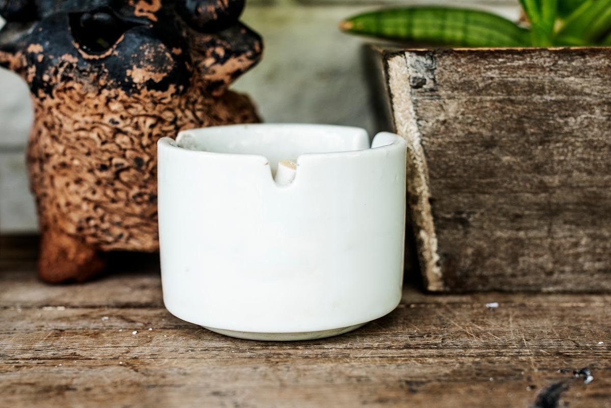 Download White Ashtray Mockup On A Table Free Stock Photo High Resolution Image
