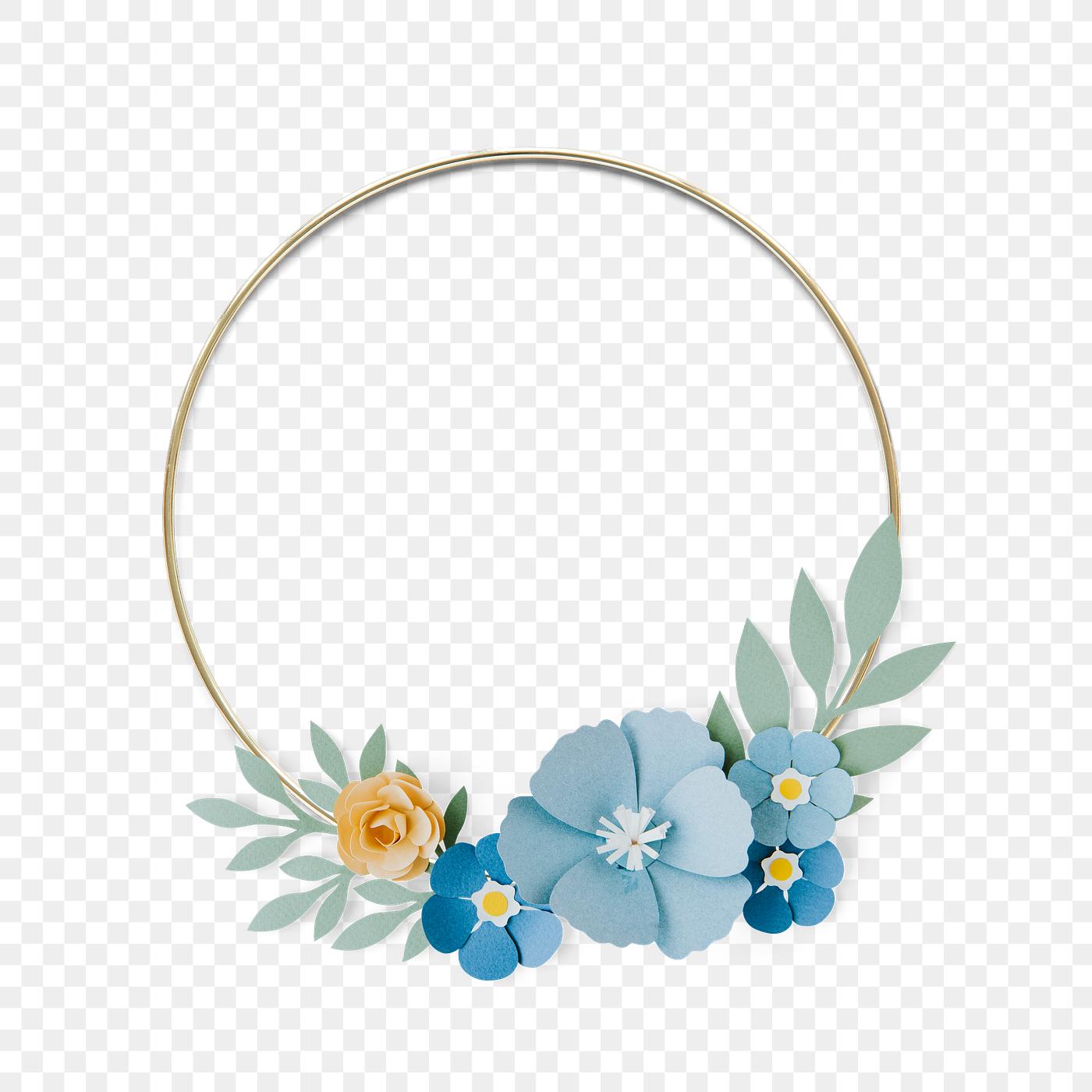 Download Paper craft flowers with gold hoop png | Royalty free ...