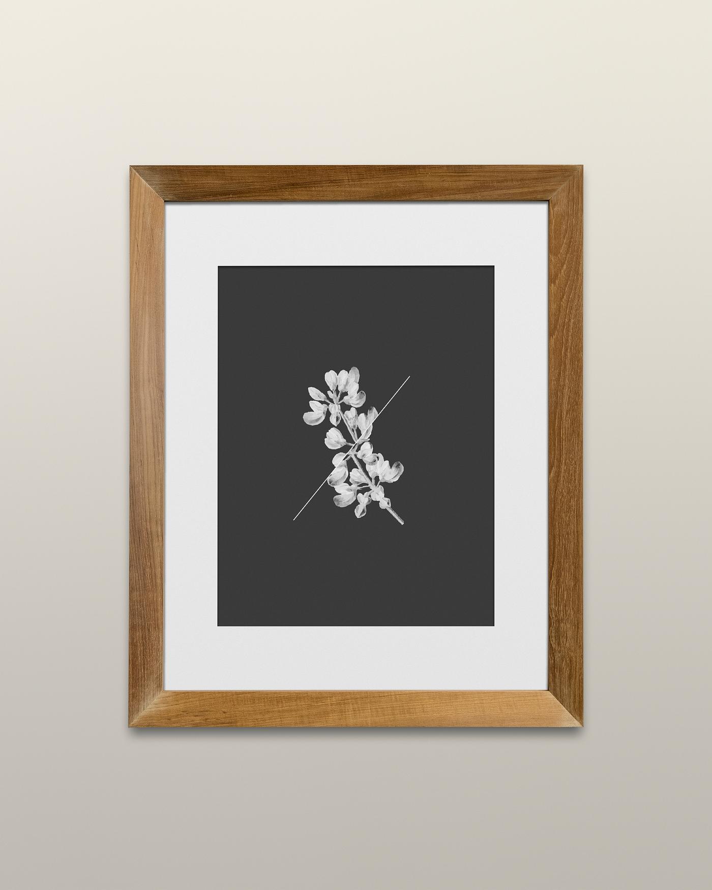 Artwork in a frame mockup Wooden picture frame mockup illustration