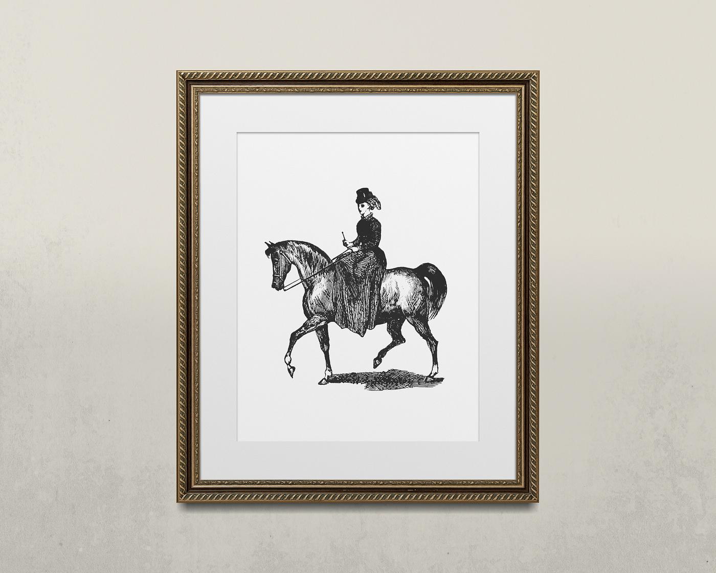 Artwork in a frame mockup Wooden picture frame mockup illustration