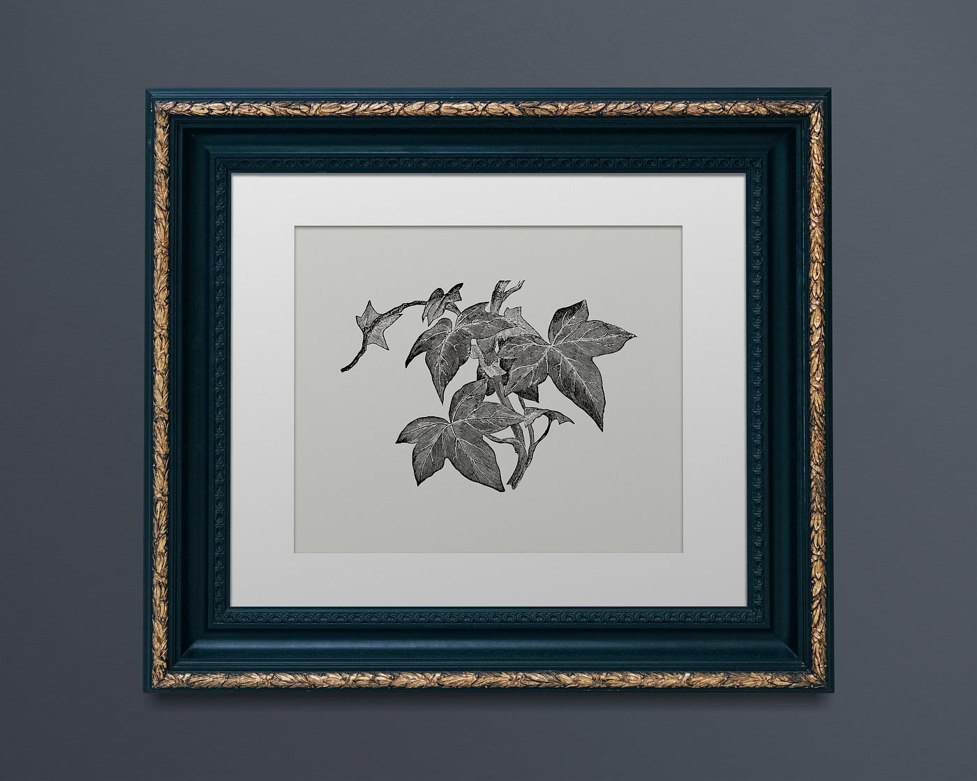 Vintage rectangle gold picture frame mockup illustration Vintage rectangle gold picture frame mockup illustration