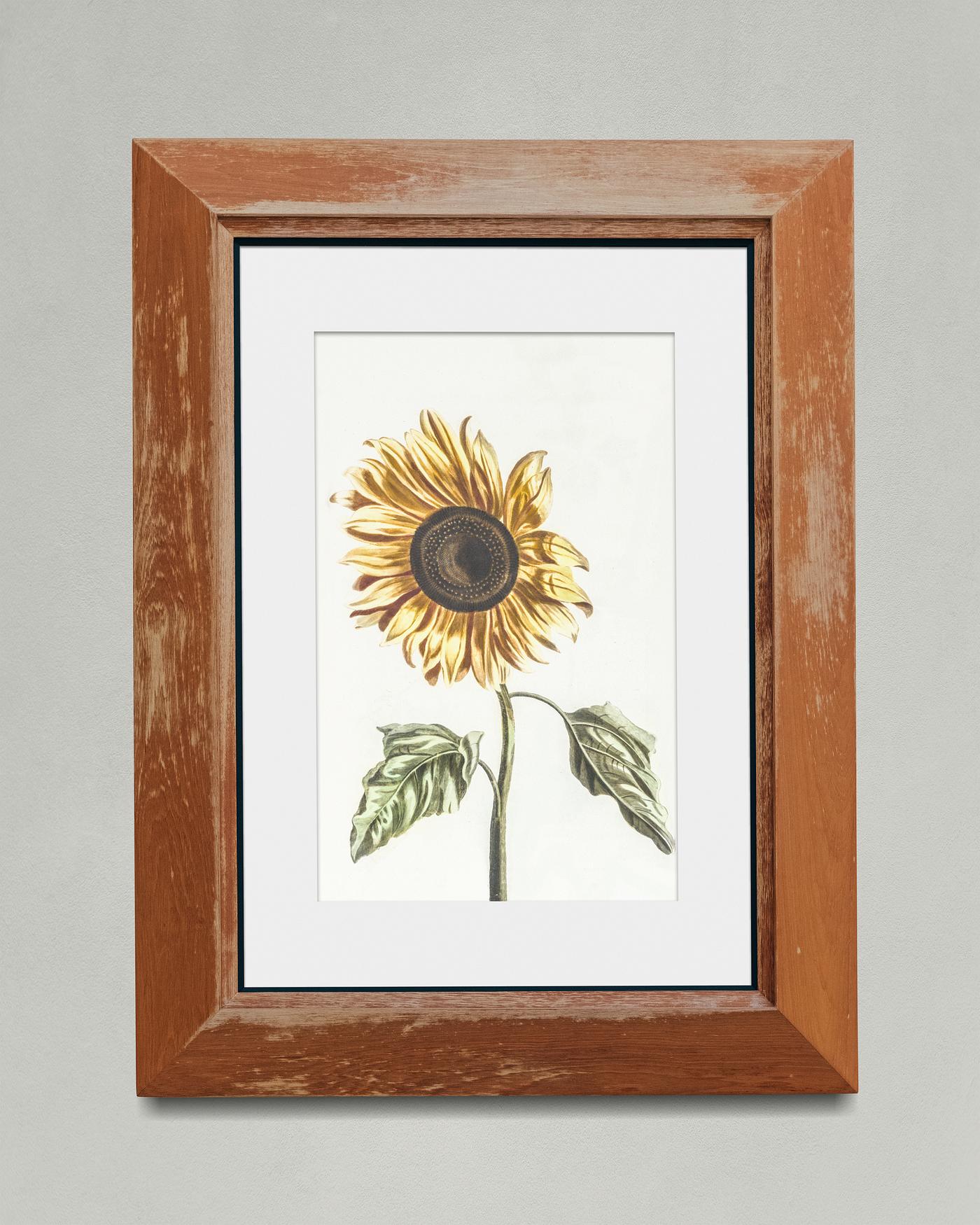 Artwork in a frame mockup Wooden picture frame mockup illustration