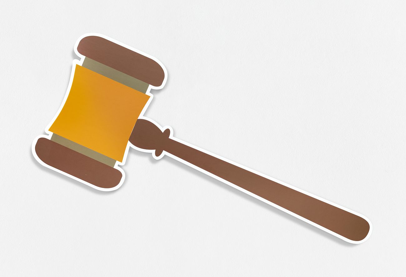 Judicial wooden gavel vector illustration | Royalty free psd mockup