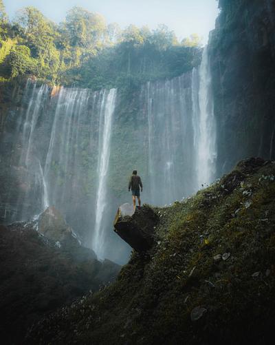 Tumpak Sewu  waterfall  Royalty free stock photo 1198830