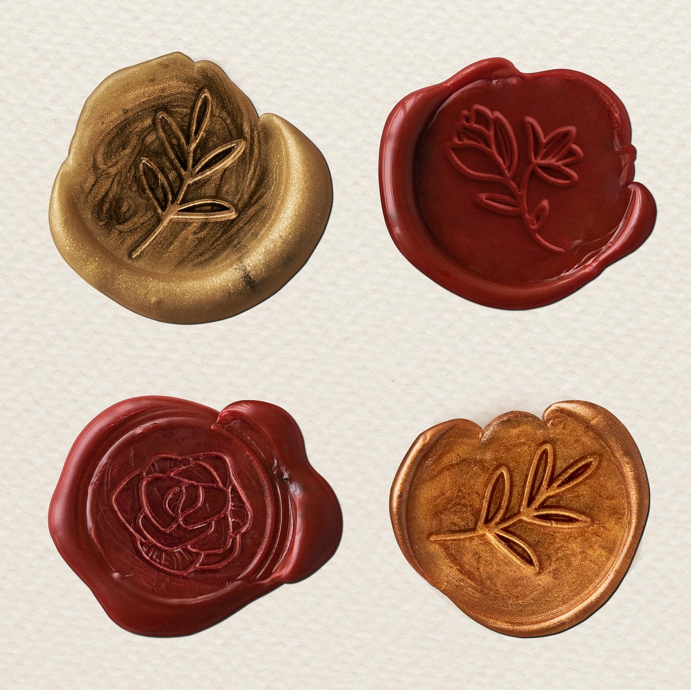 Download Vintage letter wax seal set | Royalty free stock psd ...