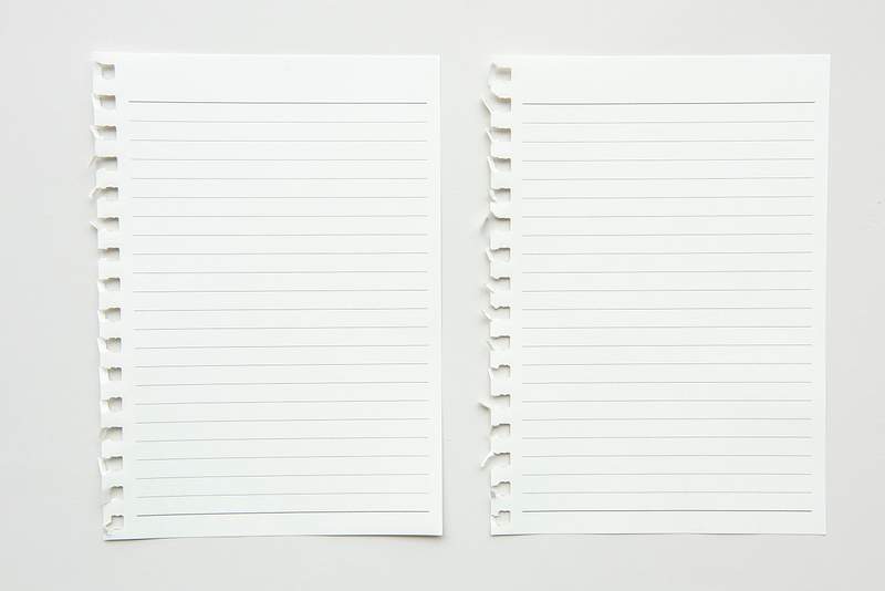 two blank notebook paper
