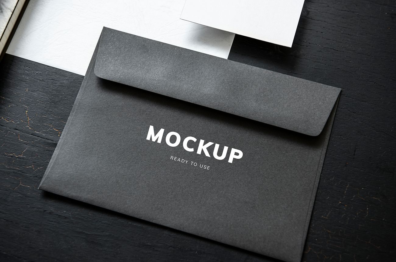 Black envelope | Royalty free psd mockup - 531776