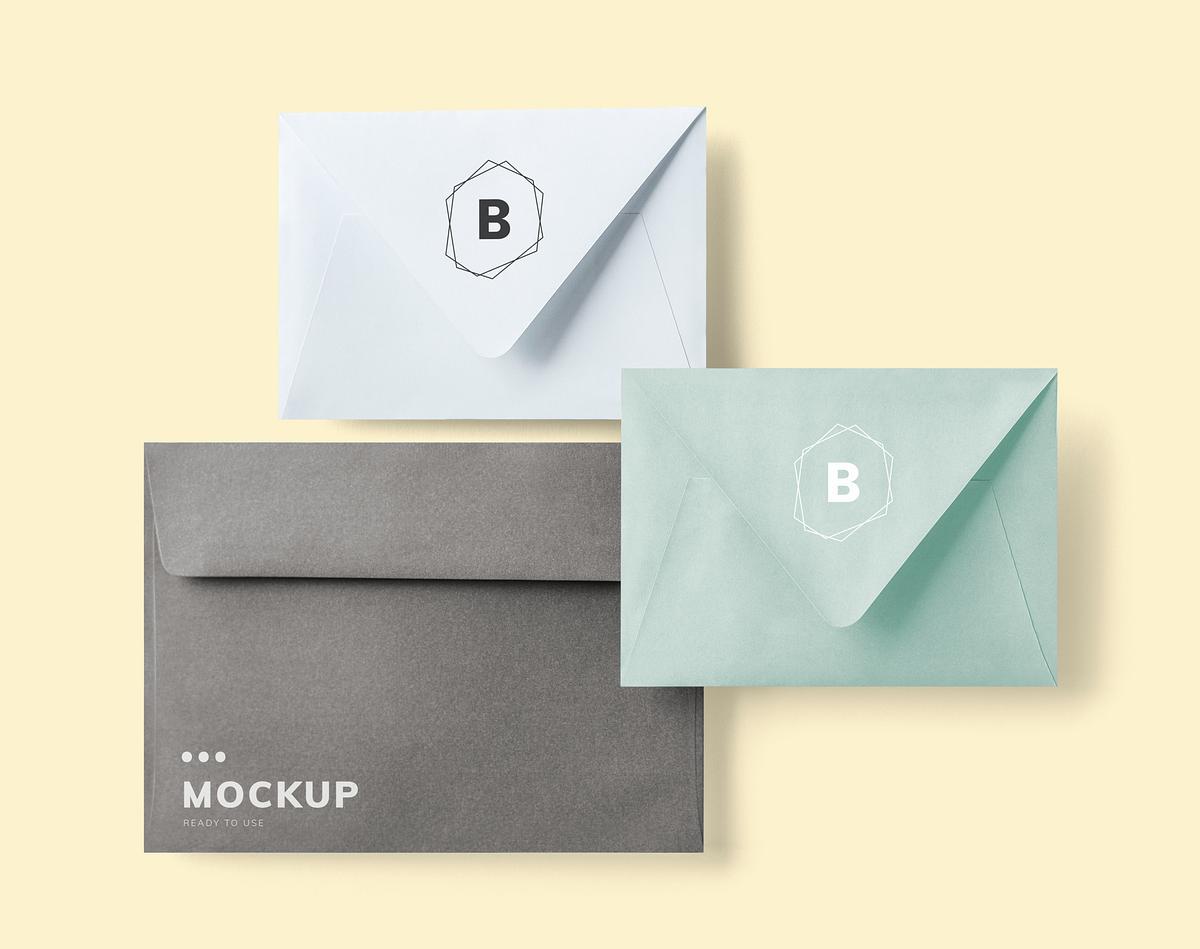 closed envelope mockups with