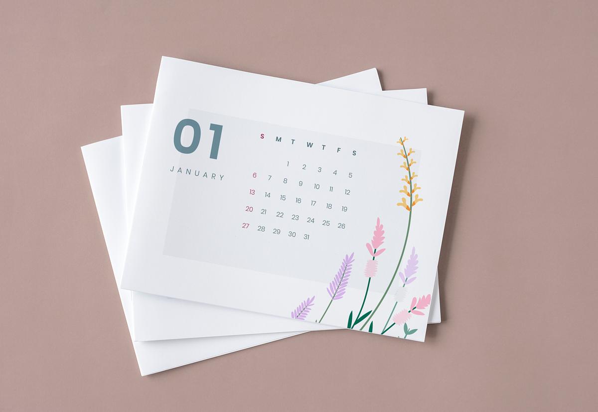 Download Floral Calendar Mockup Royalty Free Stock Psd Mockup High Resolution Design