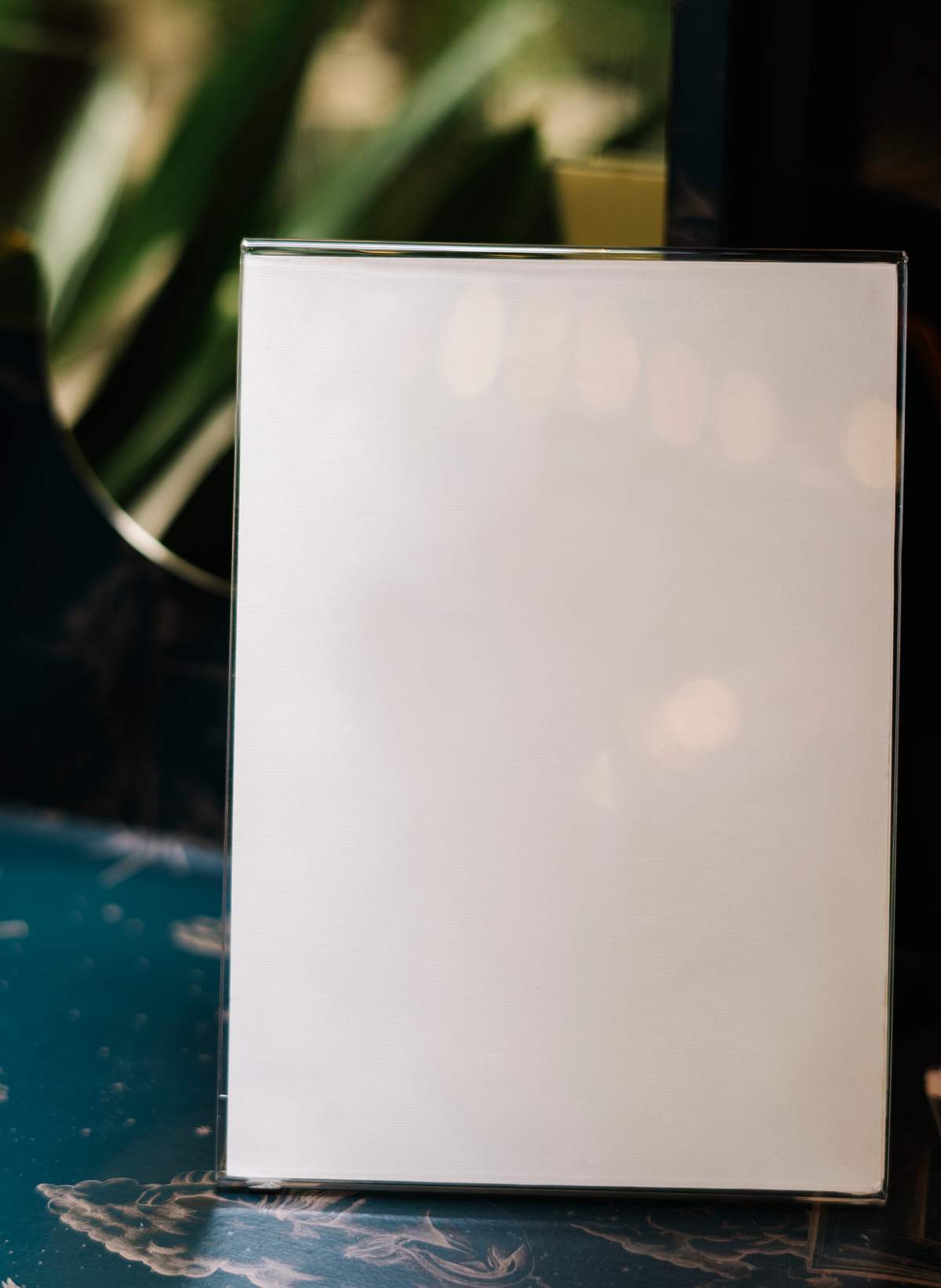 Download White A4 Placard Mockup Inside Of An Acrylic Free Stock Photo High Resolution Image