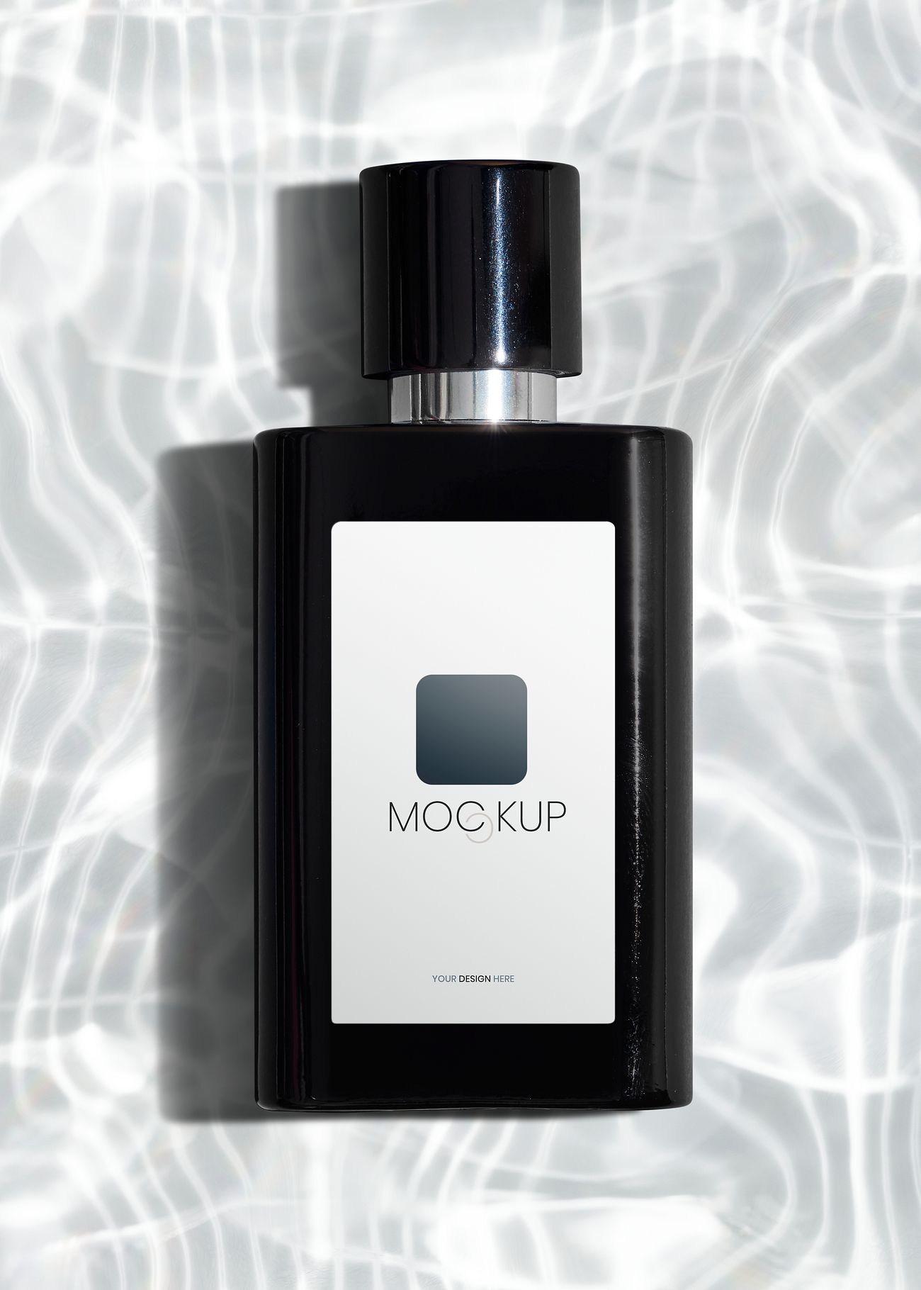 Download Black perfume glass bottle mockup design | Royalty free psd mockup - 2381443