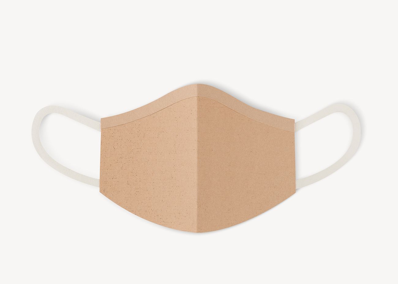 Download Paper craft surgical face mask on a white background ...