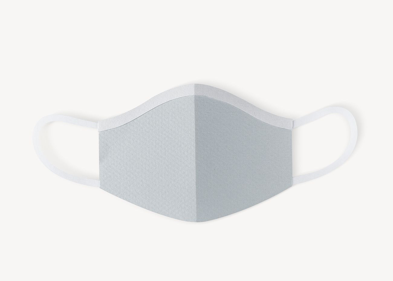 Paper craft surgical face mask on a white background mockup | Royalty free psd mockup - 2309383