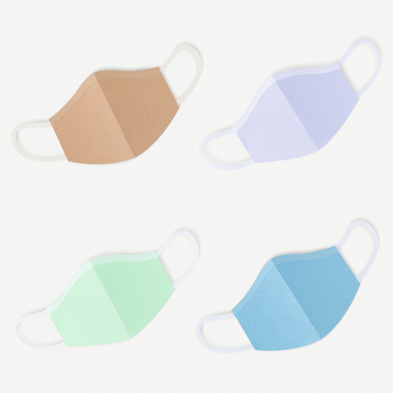 Download Paper craft surgical mask set mockup | Free psd mockup ...
