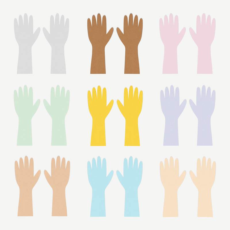 Download Raised human hand paper craft set mockup | Royalty free ...