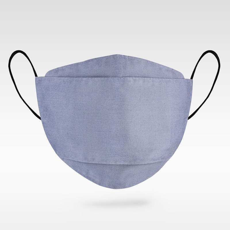 Download Light purplish-blue fabric face mask mockup