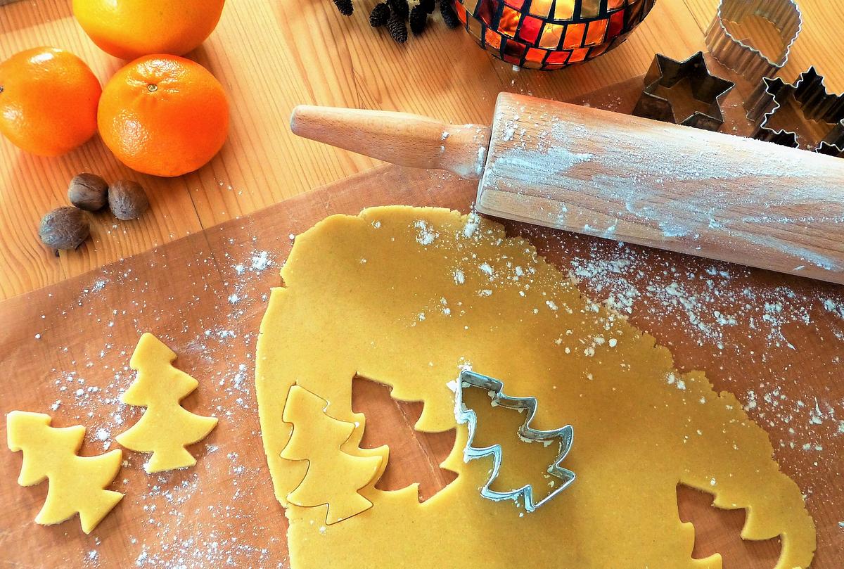 Christmas tree cookie dough being  Free Photo  rawpixel