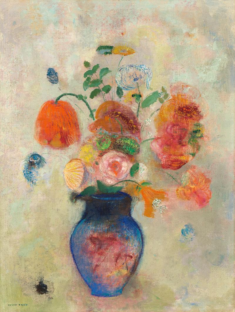 Large Vase with Flowers by Odilon Redon Large Vase with Flowers (1912) by Odilon Redon. Original from the National Gallery of Art. Digitally enhanced by rawpixel.