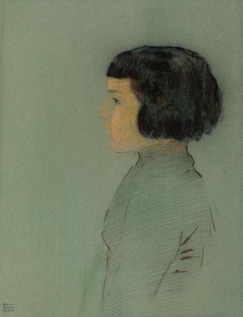 Young Woman in Profile by Odilon Redon Young Woman in Profile (1910) by Odilon Redon. Original from the National Gallery of Art. Digitally enhanced by rawpixel.