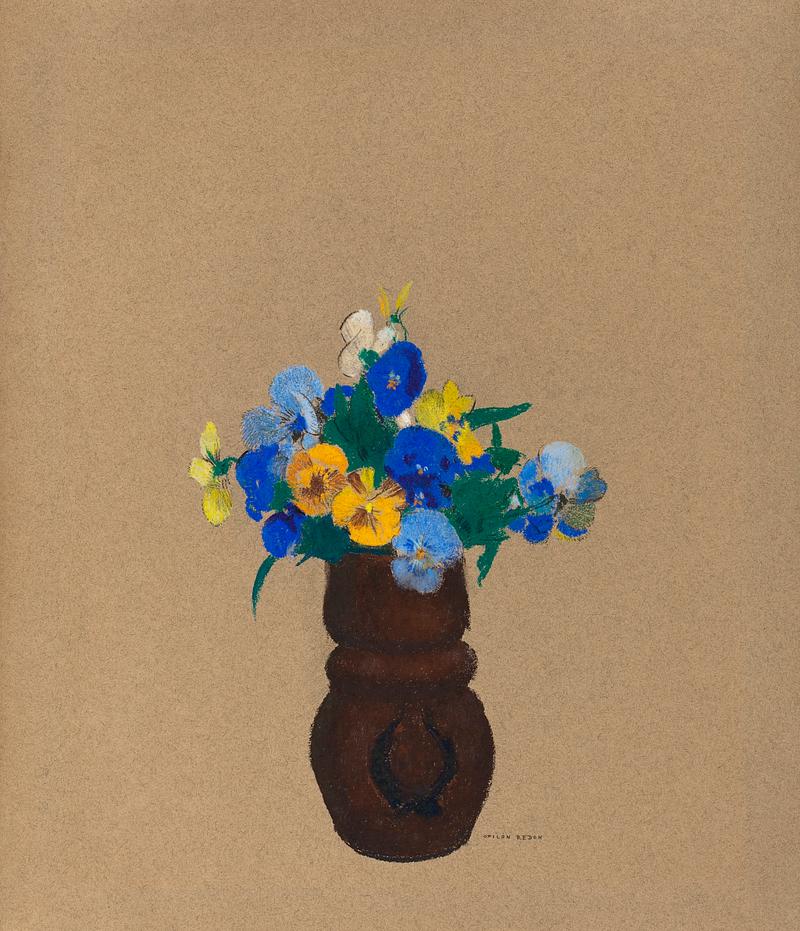 Pansies by Odilon Redon Pansies (1905) by Odilon Redon. Original from the National Gallery of Art. Digitally enhanced by rawpixel.