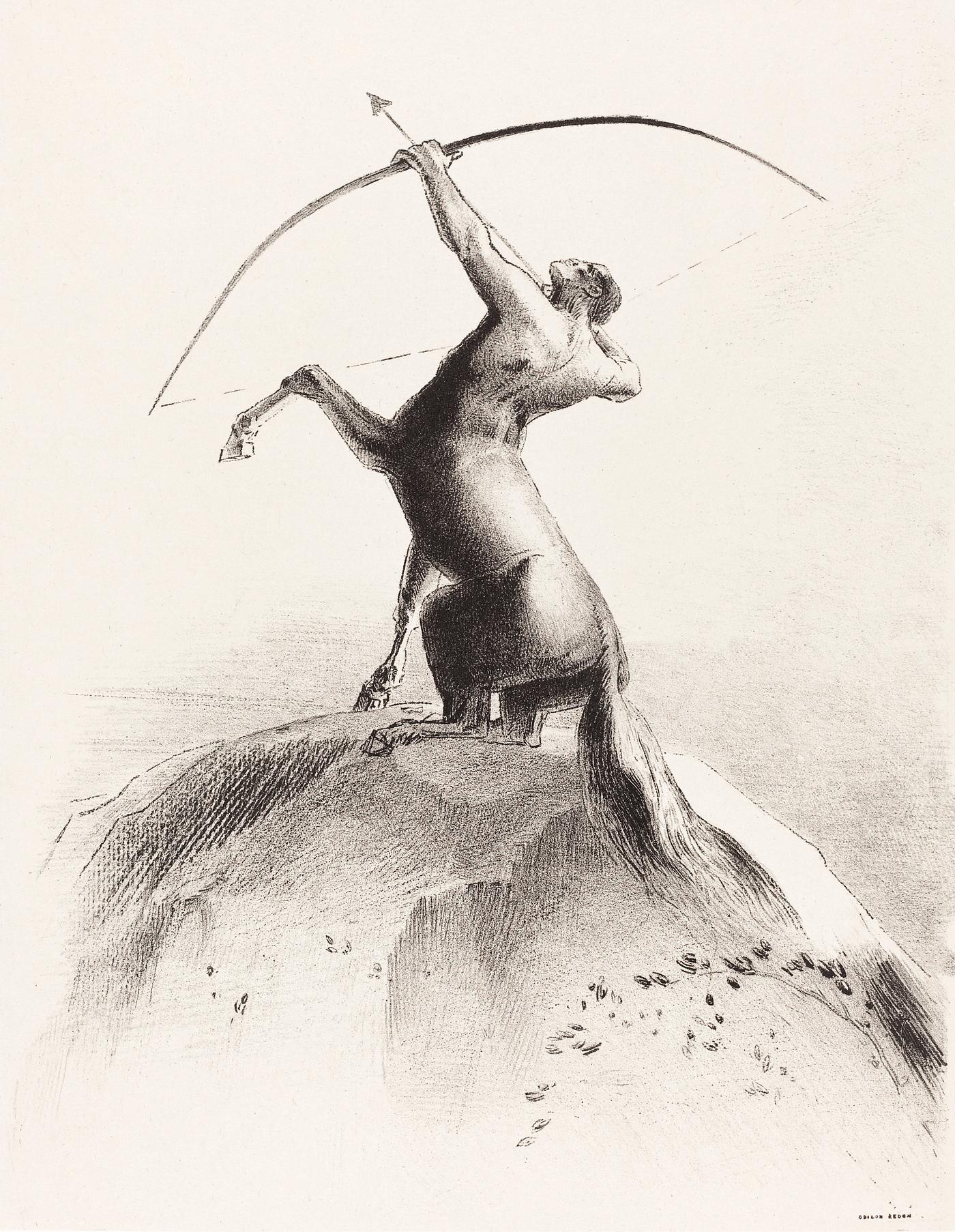 Centaur Aiming at the Clouds (1895) by Odilon Redon. Original from the National Gallery of Art. Digitally enhanced by... Centaur Aiming at the Clouds (1895) by Odilon Redon. Original from the National Gallery of Art. Digitally enhanced by...