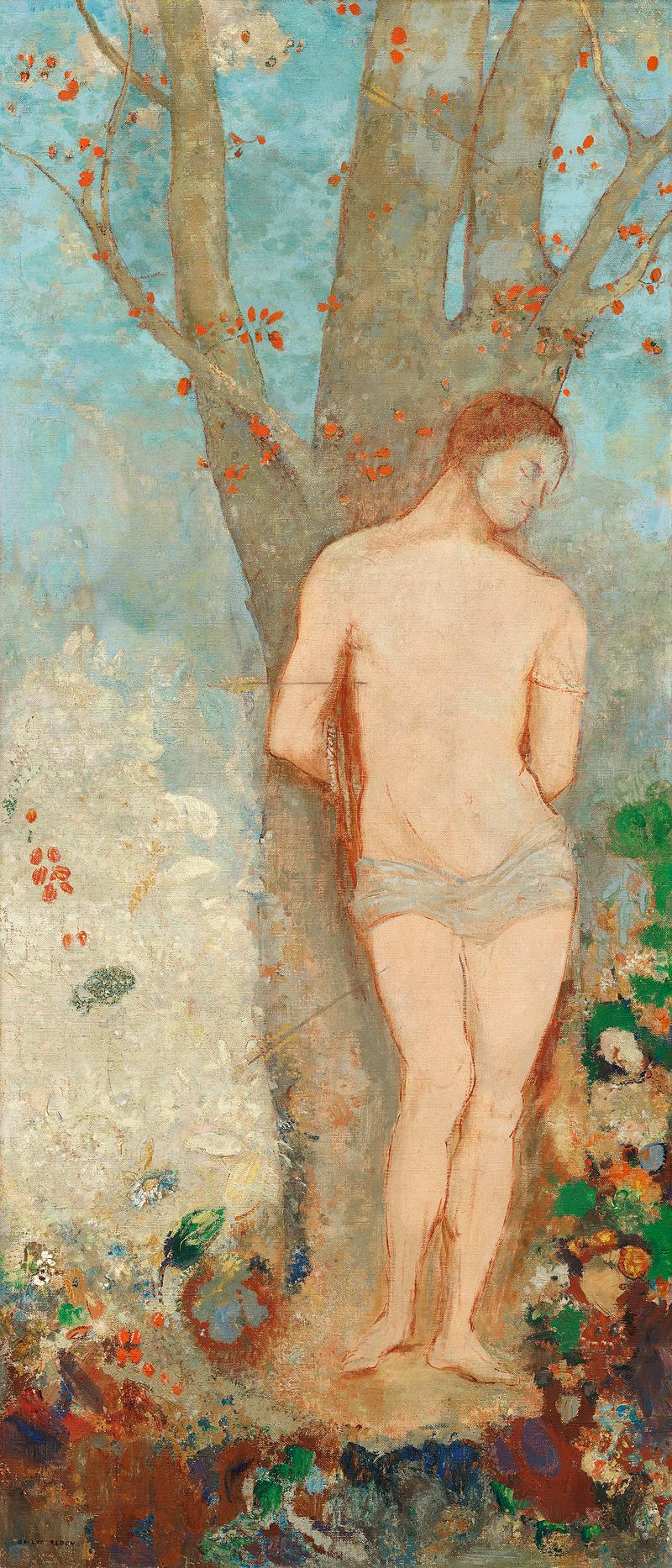 Saint Sebastian by Odilon Redon Saint Sebastian (1910—1912) by Odilon Redon. Original from the National Gallery of Art. Digitally enhanced by rawpixel.