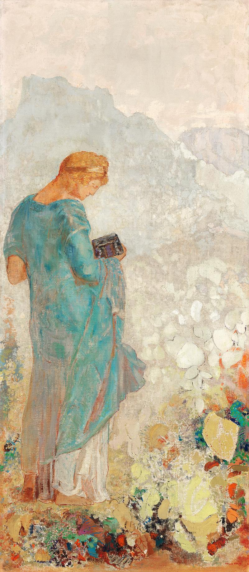 Pandora by Odilon Redon Pandora (1910—1912) by Odilon Redon. Original from the National Gallery of Art. Digitally enhanced by rawpixel.