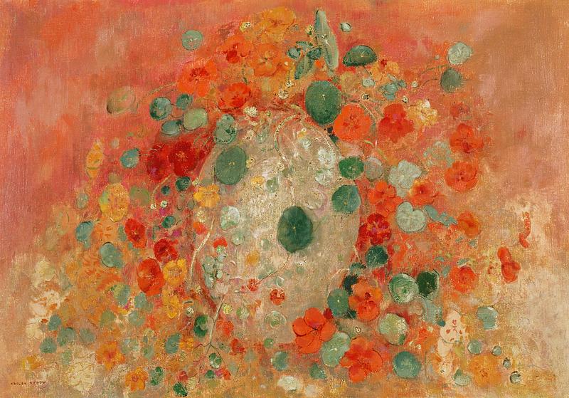 Nasturtiums by Odilon Redon Nasturtiums (1905) by Odilon Redon. Original from the Yale University Art Gallery. Digitally enhanced by rawpixel.