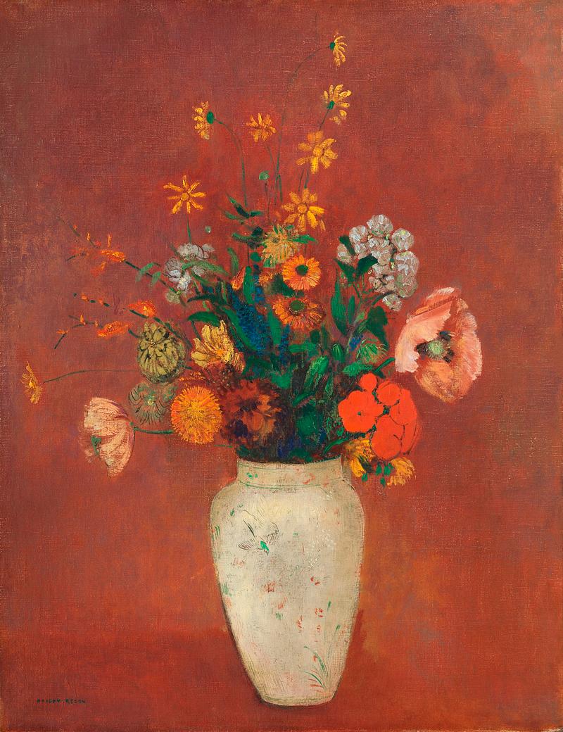 Bouquet in a Chinese Vase by Odilon Redon Bouquet in a Chinese Vase (1912—1914) by Odilon Redon. Original from The MET museum. Digitally enhanced by rawpixel.