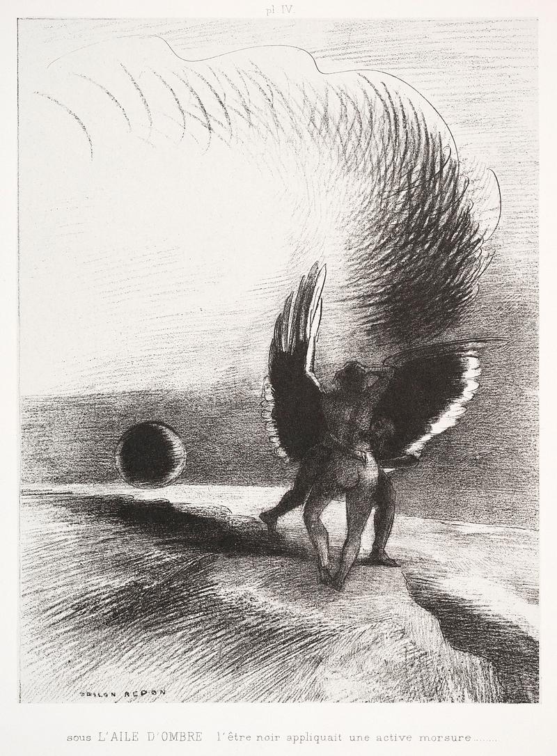 Artwork by Odilon Redon In the Shadow of the Wing, the Black Creature Bit (1891) by Odilon Redon. Original from The MET museum. Digitally enhanced by…