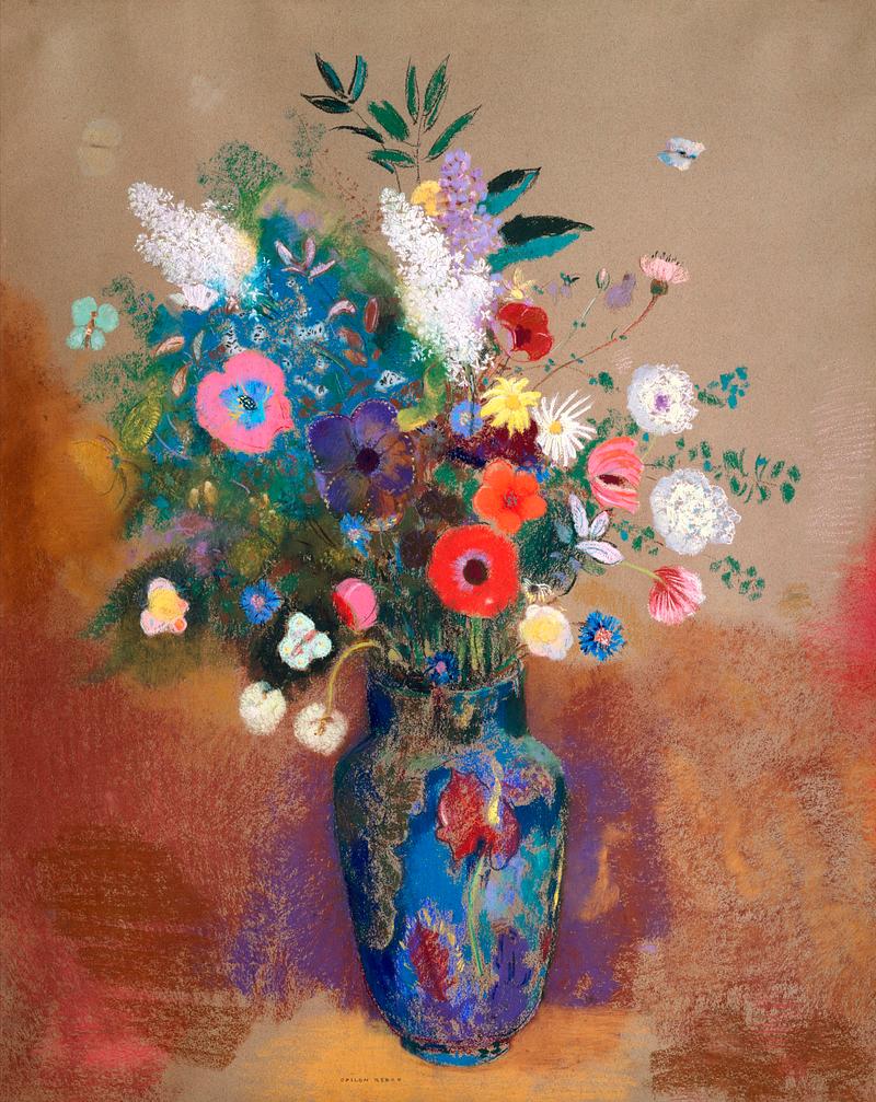 Bouquet of Flowers by Odilon Redon Bouquet of Flowers (1900—1905) by Odilon Redon. Original from The MET museum. Digitally enhanced by rawpixel.