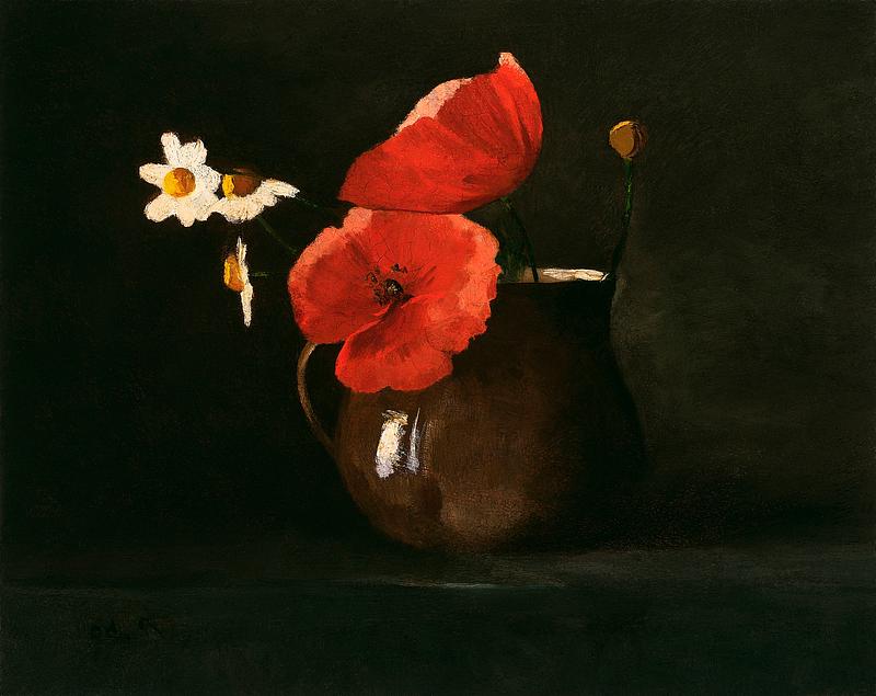 Poppies and Daisies by Odilon Redon Poppies and Daisies (1867) by Odilon Redon. Original from the Art Institute of Chicago. Digitally enhanced by rawpixel.