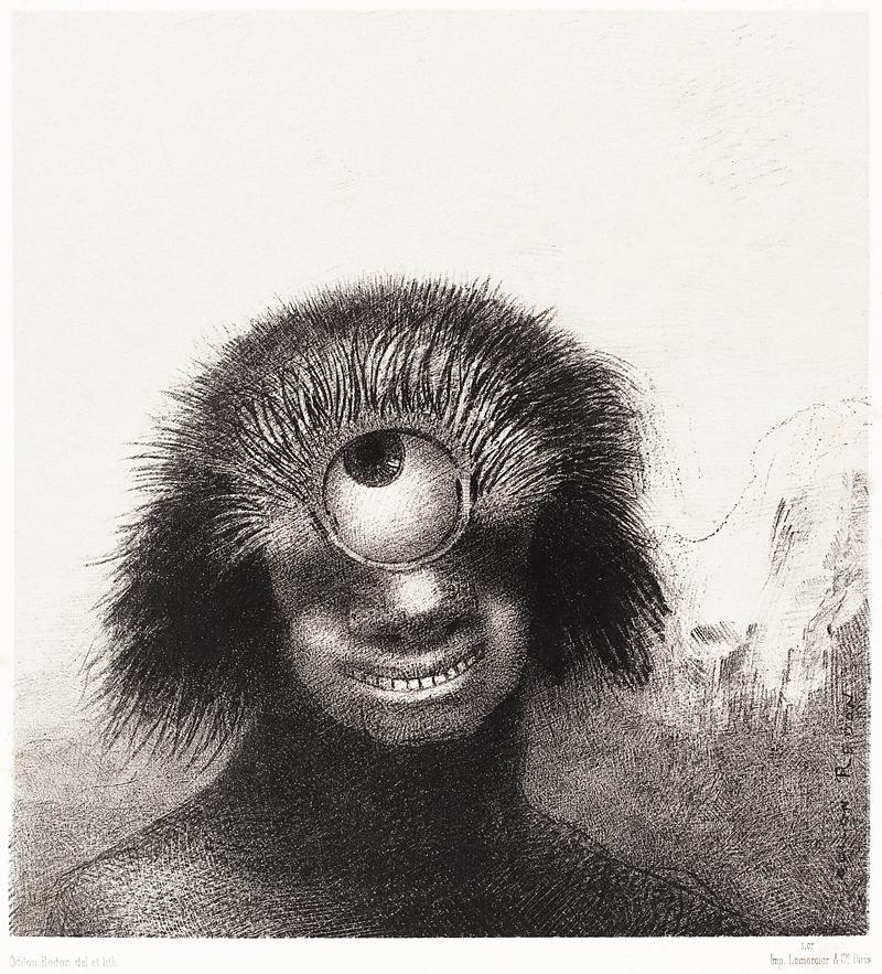 Artwork by Odilon Redon The Deformed Polyp Floated on the Shores, a Sort of Smiling and Hideous Cyclops by the Flower (1883) by Odilon Redon.…