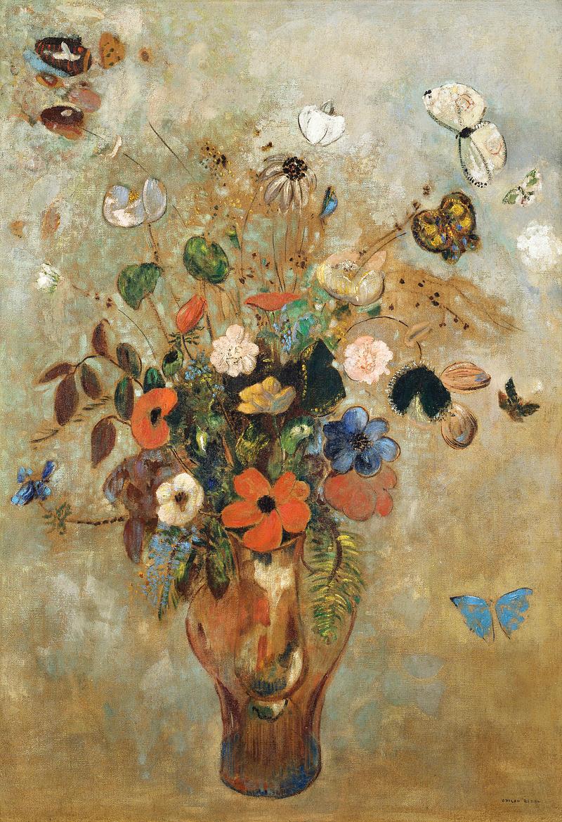 Still Life with Flowers by Odilon Redon Still Life with Flowers (1905) by Odilon Redon. Original from the Art Institute of Chicago. Digitally enhanced by rawpixel.