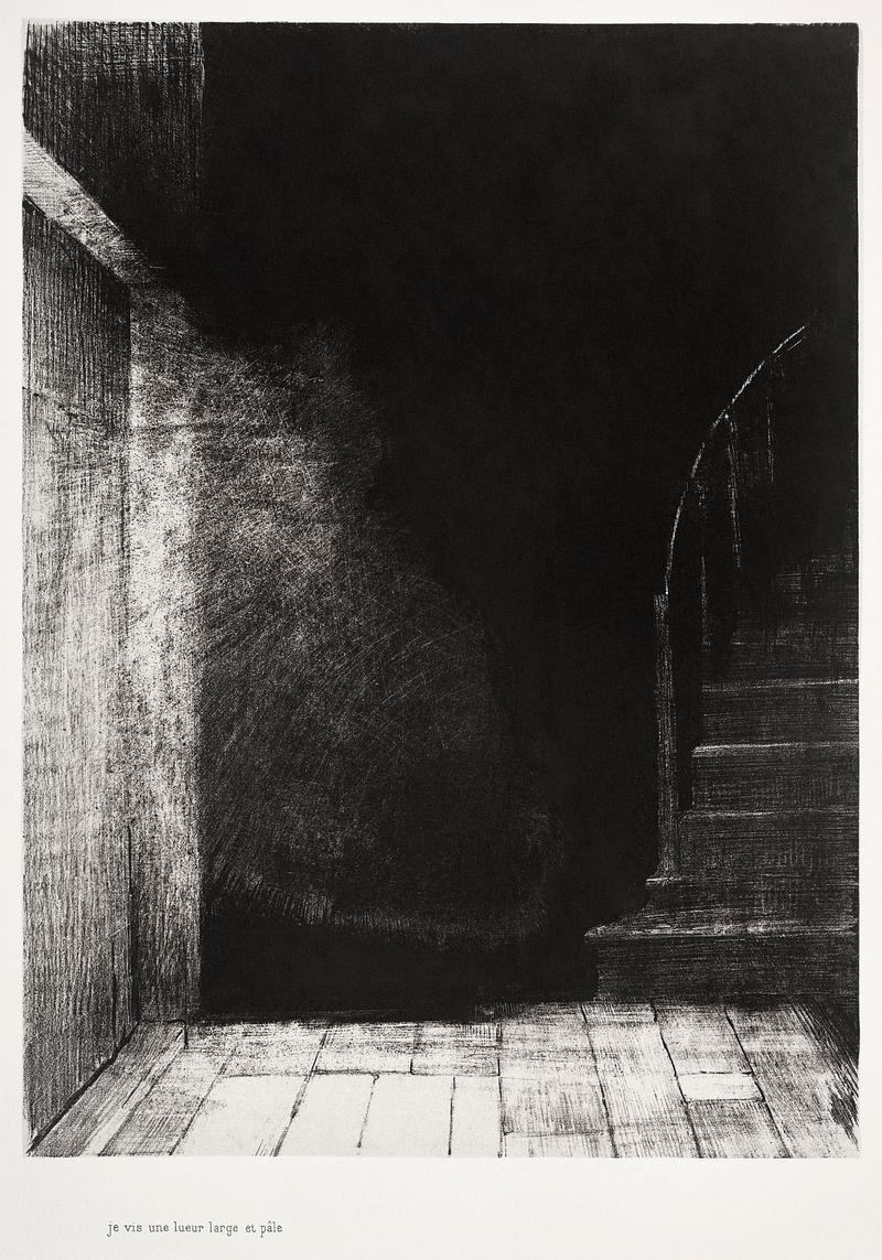 Artwork by Odilon Redon I Saw a Flash of Light. Large and Pale (1896) by Odilon Redon. Original from The MET museum. Digitally enhanced by rawpixel.